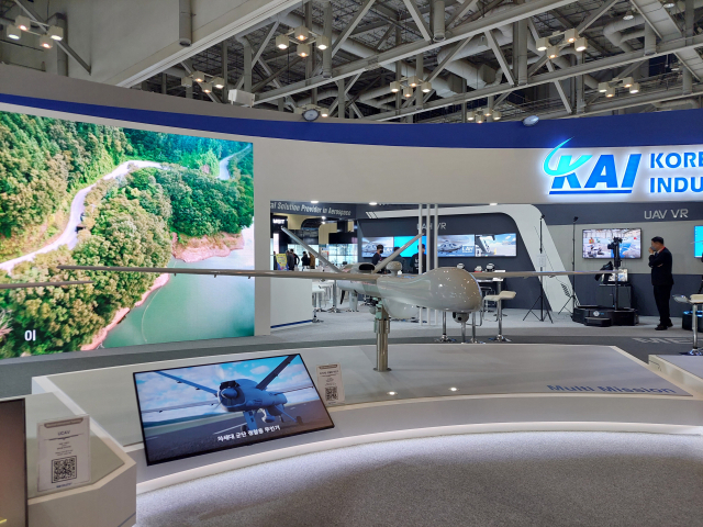 24일부터 26일까지 부산 벡스코 전시장에서 열리는 '2022 드론쇼 코리아(Drone Show Korea)에 전시된 한국항공우주산업(KAI)의 군단 작전 지역을 감시, 정찰하게 될 차기군단무인기 모습. 사진 제공=KAI