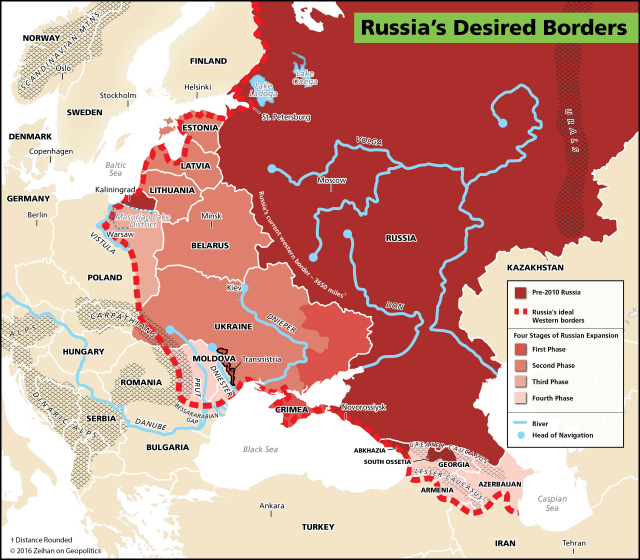 러시아가 원하는 국경선. 피터 자이한 트위터