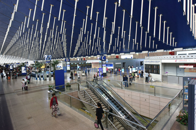 상하이푸둥공항 1터미널의 모습. 사진 출처=상하이공항 홈페이지