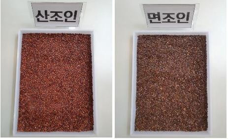 산조인(왼쪽)과 가짜 제품 면조인(오른쪽). /서울시 캡처