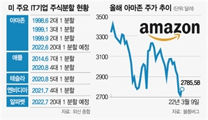 아마존 1주→20주로…빅테크 ‘주식쪼개기’ 대열 합류