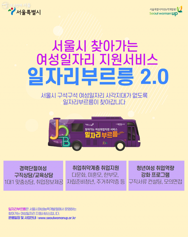 “버스 시간 확인하세요” 여성일자리 취업상담 버스 ‘일자리부르릉’ 운행 시작