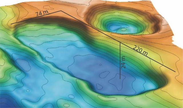 미국 연구진이 캐나다 북부 보퍼트해 인근 북극 대륙붕 해저에서 거대한 싱크홀을 발견했다. 연합뉴스