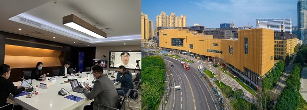 <(좌측)‘2022년 청두·한중혁신창업단지 클라우드 교류회’, (우측)청두한중혁신창업단지, 청두고신구 과학기술 및 인재사업국 제공>
