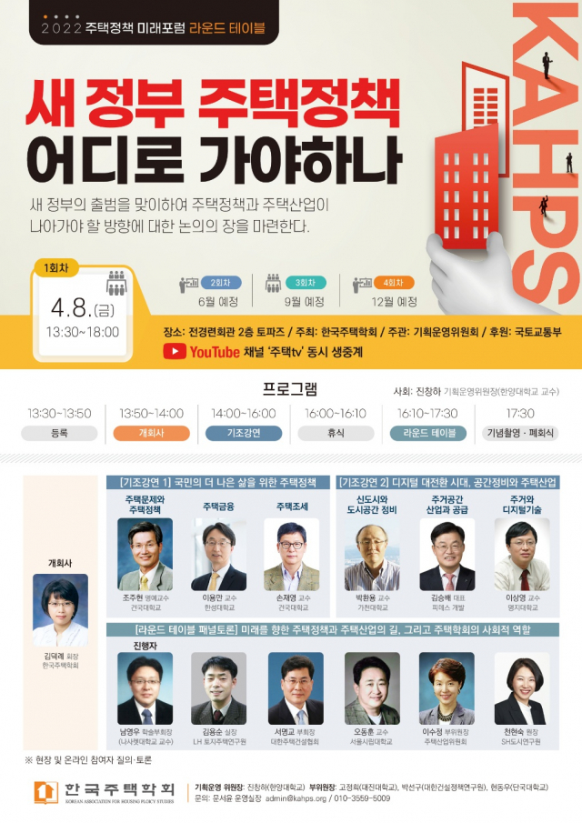 2022 주택정책 미래포럼 라운드테이블./ 한국주택학회