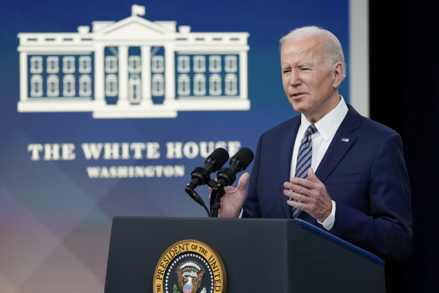 조 바이든 미국 대통령이 31일(현지시간) 백악관에서 유가 안정을 위한 계획을 발표하고 있다./AP 연합뉴스