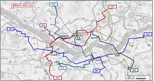 올빼미버스 확대 노선도. 사진 제공=서울시