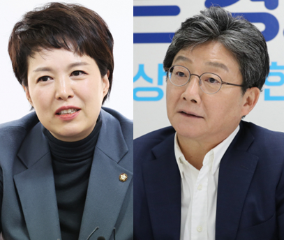 김은혜(왼쪽) 국민의힘 의원과 유승민 전 의원