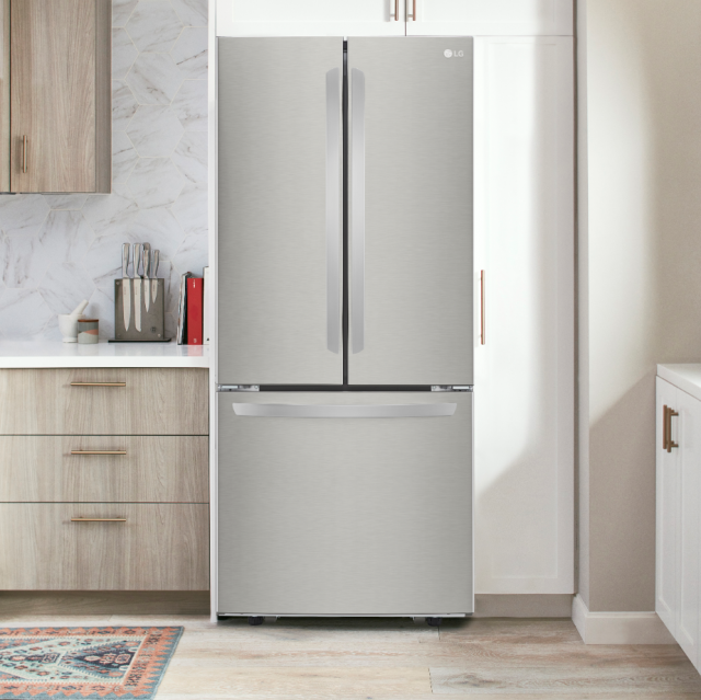 지난달 컨슈머리포트 1500달러 이하 냉장고 평가에서 프렌치도어 부문 1위를 차지한 LG전자 냉장고. 사진 제공=LG전자