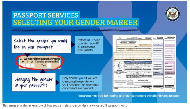 '젠더X'를 표시할 수 있는 여권 신청서. 연합뉴스