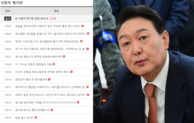 '유퀴즈 이제 안 본다'…尹 출연에 게시판 '폭발' 했다