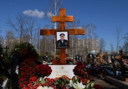 블라디미르 프롤로프 러시아 남부군관구 산하 제 8군 소장의 묘비. 트위터 캡처