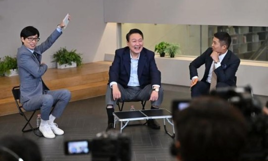 tvN ‘유 퀴즈 온 더 블럭’에 출연한 윤석열 대통령 당선인. 사진 제공=tvN