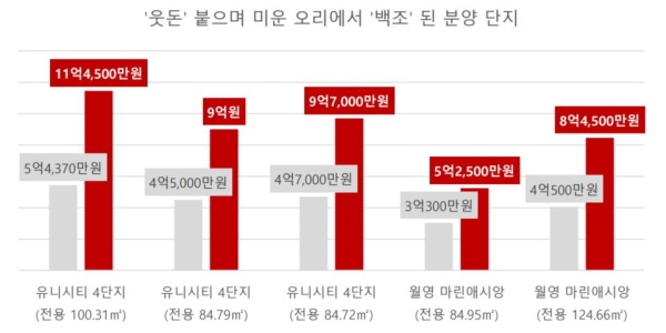 '웃돈' 상승 돋보인 분양 단지