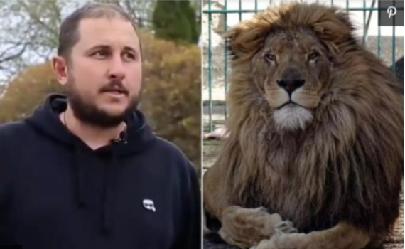 동물원 직원들의 사망 소식을 알린 동물원 관계자(왼쪽)와 동물원에 거주하는 사자./사진=美 피플 홈페이지
