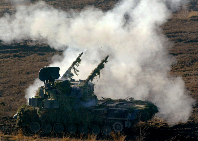 독일이 우크라이나에 지원하기로 결정한 대공전차 게파르트의 훈련 모습 /로이터 연합뉴스