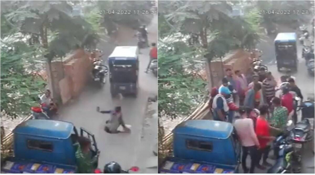 인도 비하르주 파트나에서 한 여성이 통화를 하며 길을 걷다 맨홀에 빠지는 사고가 발생했다. 인디안 익스프레스 홈페이지 캡처