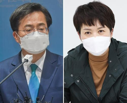 김동연(왼쪽) 더불어민주당 후보와 김은혜 국민의힘 후보./연합뉴스