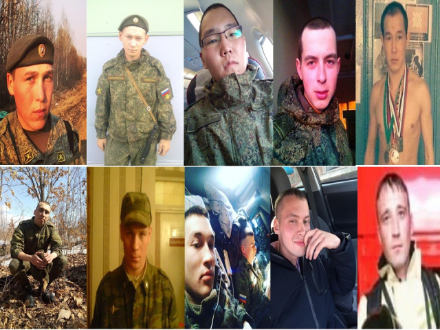 우크라이나 국방부가 28일(현지시간) 러시아군 제64기동소총여단 소속 군인 10명을 부차 민간인 학살 피의자로 지목하고 신상을 공개했다. 트위터 캡처