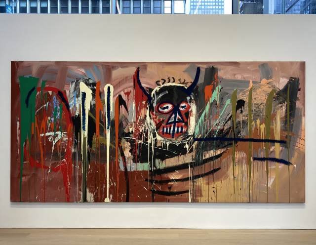 18일(현지시간) 열리는 필립스 뉴욕의 ‘20세기 & 현대미술 이브닝 세일’에 출품된 바스키아의 ‘무제'(1982). 바스키아의 빅 컬렉터로 알려져 있는 유사쿠 마에자와가 위탁한 작품이다.