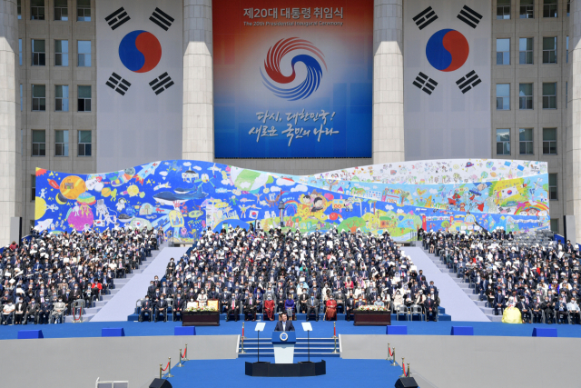 윤석열 대통령이 10일 국회에서 열린 제20대 대통령 취임식에서 취임사를 하고 있다. 권욱 기자