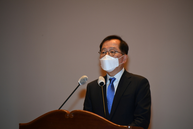 조승환 해양수산부 장관이 11일 정부세종청사에서 취임사를 하고 있다. 사진제공=해양수산부