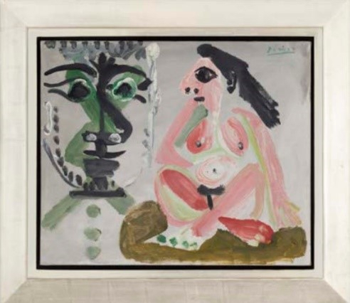그레이갤러리가 출품한 파블로 피카소의 ‘여성 누드와 남자의 두상(Tete d'homme et nu assis)’. 작품가는 50억 원 정도로 추산된다. 사진 제공=아트부산