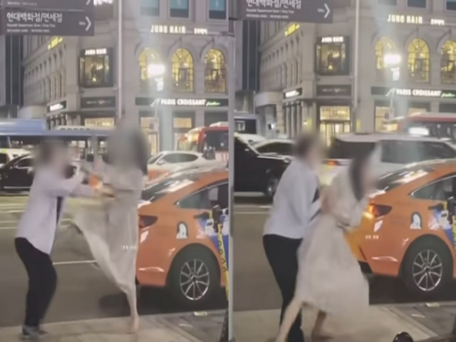 삼성역에서 만취한 여성이 택시기사를 폭행하는 모습. 온라인 커뮤니티 캡처
