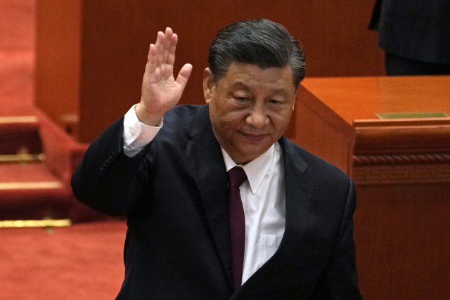베이징올림픽·패럴림픽 표창 행사 참석하는 시진핑 중국 국가주석. AP연합뉴스