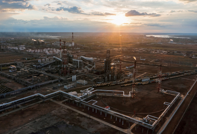러시아 볼고그라드에 있는 원유 정제공장의 모습. 로이터연합뉴스