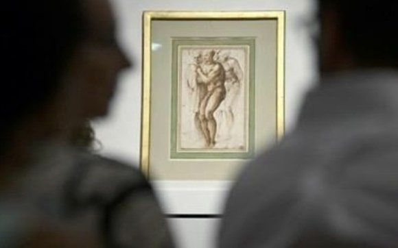 18일(현지시간) 프랑스 파리에서 열린 경매에서 미켈란젤로의 누드화 스케치가 2300만 유로(약 307억 원)에 낙찰됐다. AFP 연합뉴스