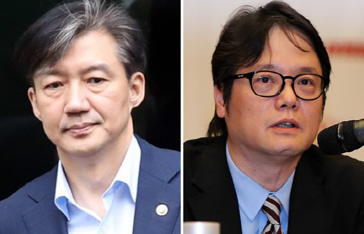 (왼쪽)조국 전 법무부 장관과 오동진 영화평론가. 연합뉴스