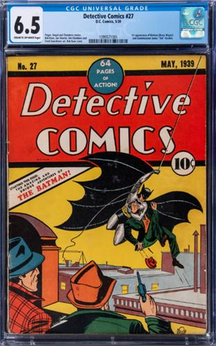 배트맨이 처음 등장한 DC의 만화책. 골딘옥션 웹사이트 캡처