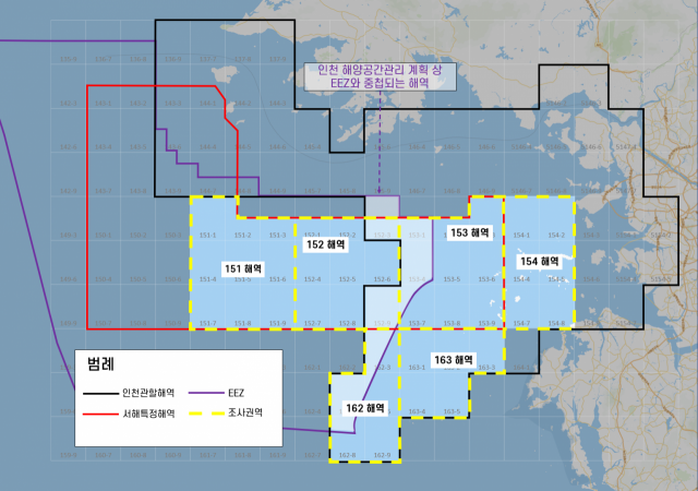 해상풍력 발전단지 입지조사 대상해역. 그래픽 제공=인천시
