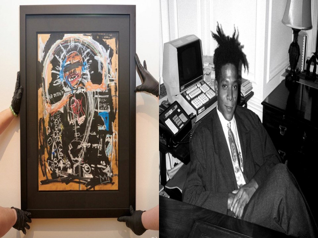 미국 올란도 미술관에 전시된 검은 피카소 장 미셸 바스키아 작품(왼쪽)에 대한 진위 의혹이 끊이지 않자 29일(현지시간) 미 연방수사국(FBI)이 수사에 나섰다. 뉴욕타임스·트위터 캡처