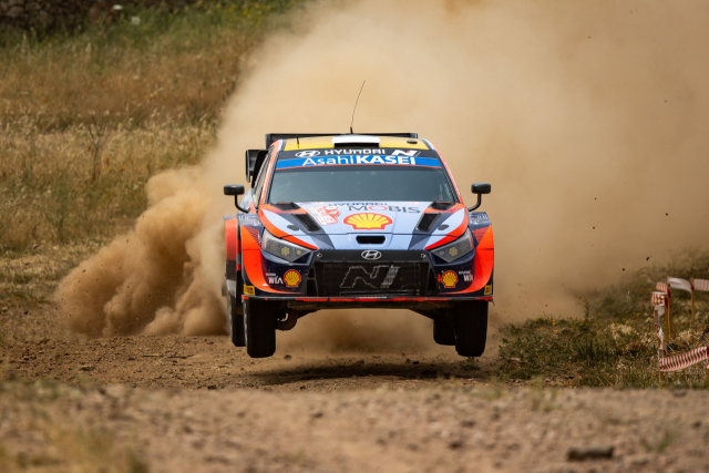 이탈리아에서 열린 2022 WRC 5차 대회에서 현대자동차 ‘i20 N Rally1’ 경주차가 달리고 있다. 사진 제공=현대차