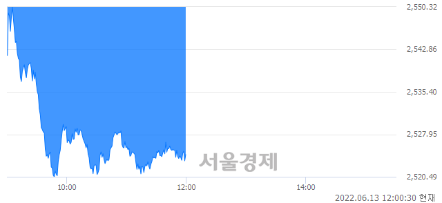 [정오 시황] 코스피 2524.27, 하락세(▼71.60, -2.76%) 지속