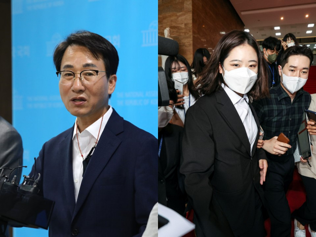 이원욱(왼쪽) 더불어민주당 의원이 박지현 전 비대위원장에 “다시 돌아와달라
