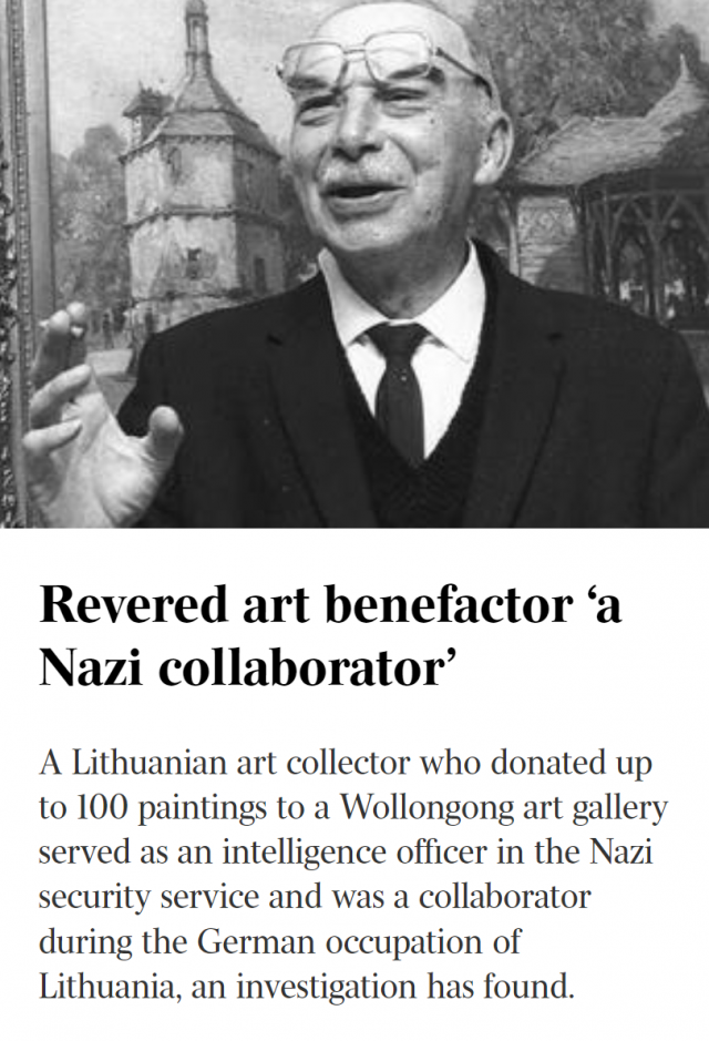 유명 미술품 수집가 나치 협력자 의혹 보도. 호주 디오스트레일리안 캡처