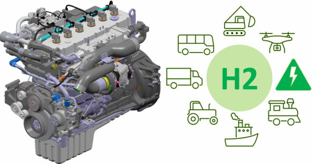 현대두산인프라코어의 ‘탄소 제로’ 수소엔진 ‘HX12’ 컨셉 이미지와 탑재 가능한 제품군. 사진 제공=현대두산인프라코어