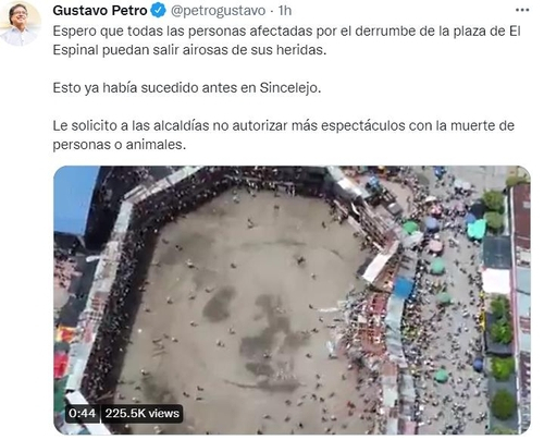 콜롬비아 투우 경기장 붕괴 사고…최소 5명 사망·수십명 부상