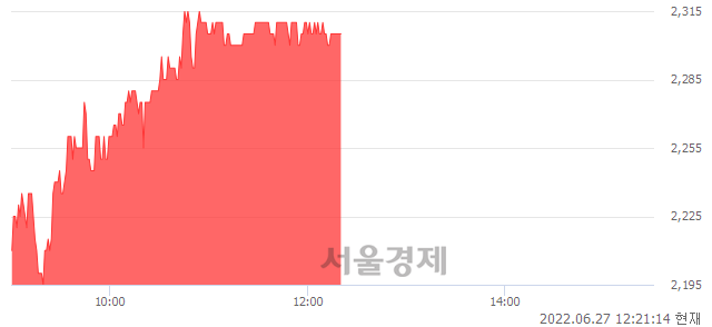 <코>정다운, 5.73% 오르며 체결강도 강세 지속(117%)