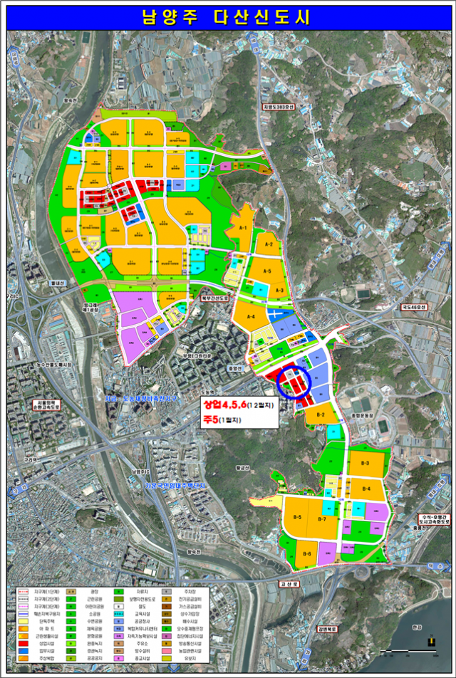 다산신도시 지금지구 상업·주차장용지 위치도