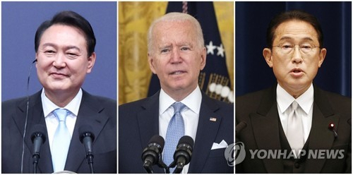 백악관 '나토 한미일 정상, 대북 경제압박 논의'