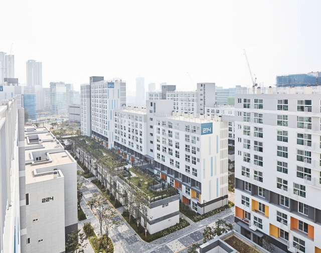 2021 한국건축문화대상에서 공동주거 부문 대상을 수상한 화성동탄2 A4-1블록 행복주택.