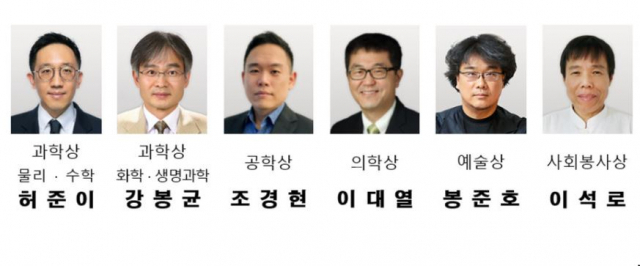 2021 삼성호암상 수상자 명단/사진제공=호암재단