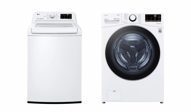 LG전자 통돌이 세탁기(왼쪽·모델명 WT7100CW)와 드럼 세탁기(WM3600HWA). 사진 제공=LG전자