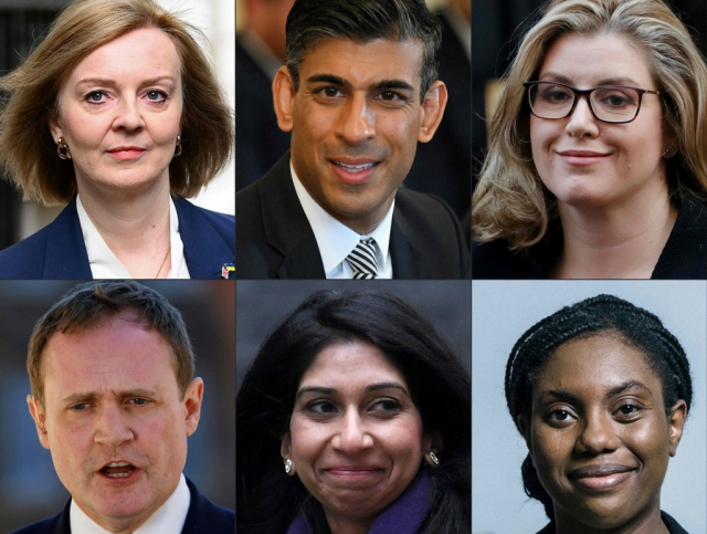 영국 보수당 대표 경선 1차투표 통과한 6명의 후보자. AFP연합뉴스