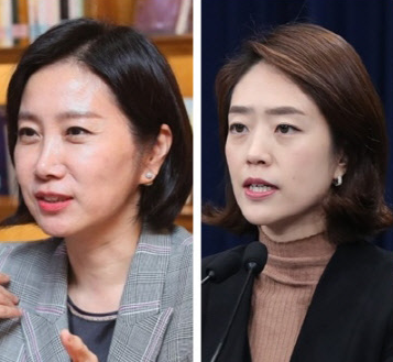 허은아(왼쪽) 국민의힘 의원과 고민정 더불어민주당 의원/연합뉴스
