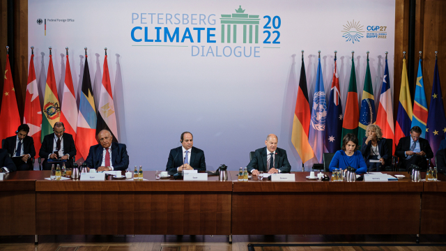 18일(현지 시간) 독일-이탈리아 공동 주최로 베를린에서 열린 페터스베르크 기후회담.EPA연합뉴스